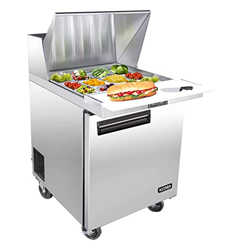 Фрижидер за ладилки за мега со сендвич Китма - салата од не'рѓосувачки челик, подготовка за ладилница за ладилница за храна за ладилница