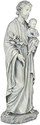 Студиото на Josephозеф од Роман - Статуа на Свети Јосиф, 20 ч, градинарска колекција, смола и камен, декоративен, религиозен подарок,