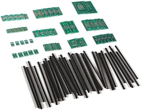 Alamscn 51pcs 12 типови SMD to DIP Adapter PCB PCB Proto Board Plate Converter SOP SOT 0402/0603/0805 TQFP QFN + 40PCS 2.54mm
