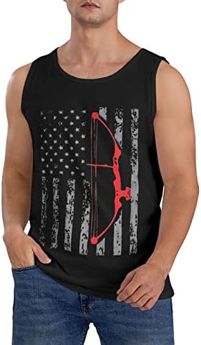 Алгоби Менс памук резервоарот врвен стрелаштво-лак-лов на атлетски кошули со атлетски кошули за боксерски кошули обичен елек.