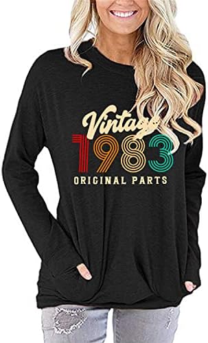 40 -ти роденденски подарок за женски модни џемпери гроздобер 1983 оригиналните делови пулвер обични блузи за жени