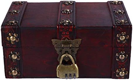 Galpada 1 компјутер гроздобер дрвена кутија креативна кутија за складирање на накит со заклучување украси за Ноќта на вештерките