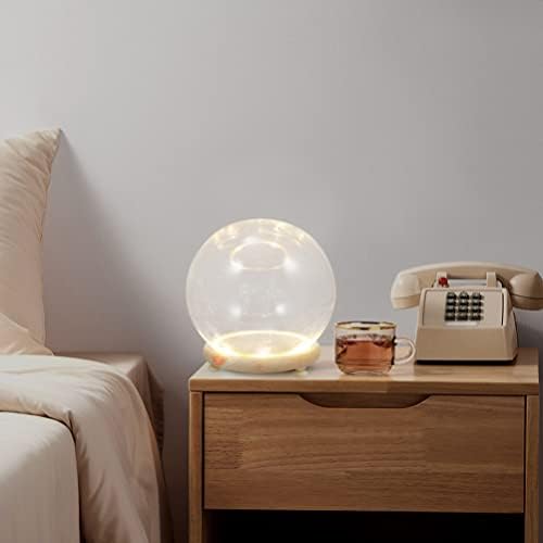 Запостави чиста стаклена клош Глобус приказ на купола arвонче со дрвена база Terrarium Display Globe со светлина за растенија сукуленти