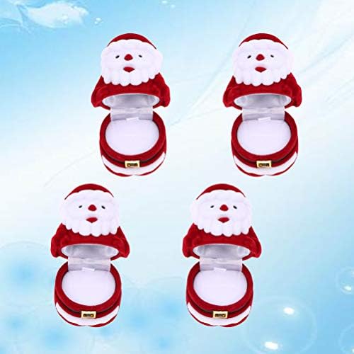 Абаодам 4 парчиња Класична Традиционална Кутија За Складирање На Дедо Мраз Симпатични Обетки Прстен Ѓердан Накит Подароци Случај