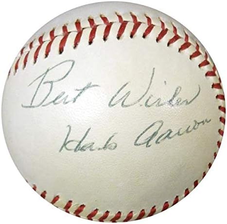 Хенк Арон и други го автограмираа официјалниот бејзбол „Најдобри желби“ Гроздобер ПСА/ДНК W05048 - Автограмски бејзбол