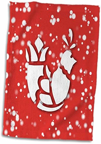 3drose бел Божиќен дизајн - стилизиран гулаб во црвено -бело - крпи