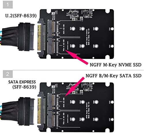 NFHK SFF-8639 NVME U.2 до Combo Ngff M.2 M-Key Sata PCie SSD адаптер за Mainboard Заменете го SSD 750 P3600 P3700