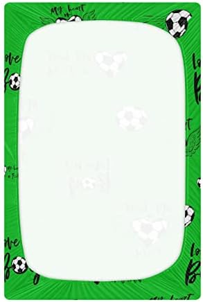 Фудбалски фудбалски листови со зелени креветчиња за момчиња пакуваат и играат чаршафи за дишење мини вграден кревет за креветчиња
