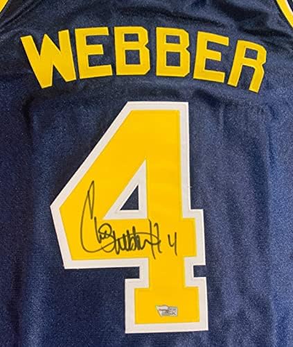 Крис Вебер го автограмираше Мичиген потпиша автентична кошаркарска дрес фанатици COA
