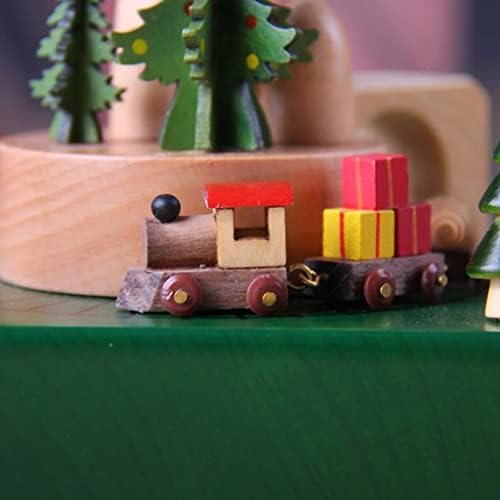 FBVCDX креативен Божиќен воз музички кутија Дрвена ретро ротирачка музичка кутија личност детски играчки кои испраќаат девојки роденденски