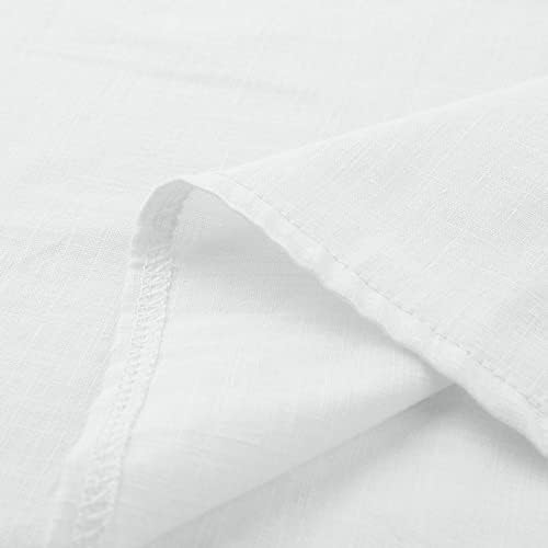 Врвови за женски постелнина - женски летни врвови модни исечени ракави со екипаж памучни постелнина лабава кошула блуза