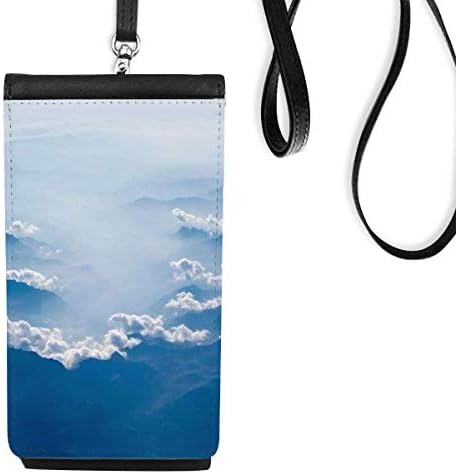 Облаци сино бело небо уметност деко подарок моден телефон паричник чанта што виси мобилна торбичка црн џеб