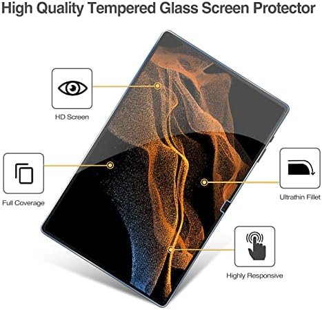 Procase 2 Pack Galaxy Tab S8 Ultra 14,6 инчи 2022 Заштитник на екранот X900 X906, чувар на филмот за филмови со стакло за стакло