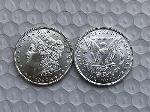 1887 Американска Реплика На Монети Морган, Комеморативна Монета, Антички ракотворби Со Сребрена Завршница, Комеморативна Колекција На Монети,