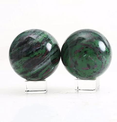 Камени занаети со камени 60мм-75мм природни рубински камења сфера епидот топка кристали заздравувачки камења