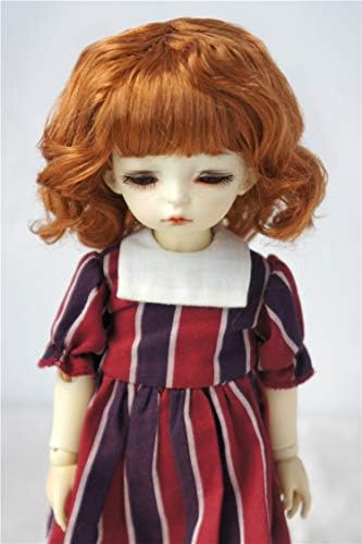 Перики за кукли! JD260 6-7inch 16-18cm Мала дама кадрава синтетичка перика за кукли Мохаир Јосд