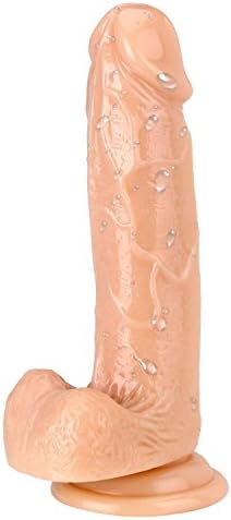Untitled 7-инчен реален ултра-мекото дилдо за почетници со разгорена база на чаша за вшмукување за игра без раце, флексибилно дилдо со заоблена вратило и топки за вагина