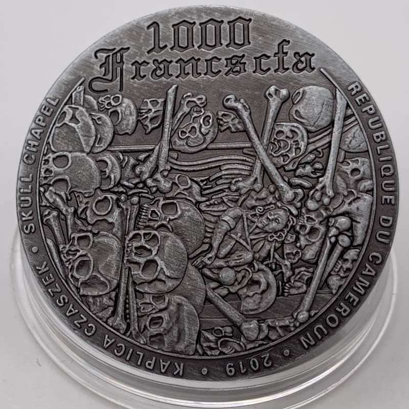 Африка Катерун Катедрална помош за помош на катчела, никел сребрена медалјонска колекција занаетчиски монети комеморативни монети