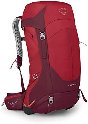 Оспири Стратос 36L Машки ранец за пешачење, црвена боја, О/а