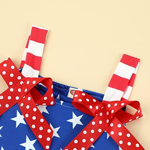 Beqeuewll Toddler Денот на независноста на Денот на Денот на децата Деца девојки запрени фустани на 4 -ти јули Американско знаме на