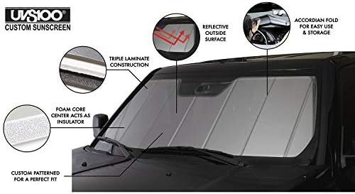 CoverCraft UVS100 Custom Sunscreen | UV11148SV | Компатибилен со избрани модели на серии BMW 5, сребро