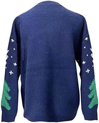 Женски џемпер фустан пулвер џемпер врвен Божиќен екипаж плетен пулвер џемпер врвни џемпери фустани 2022
