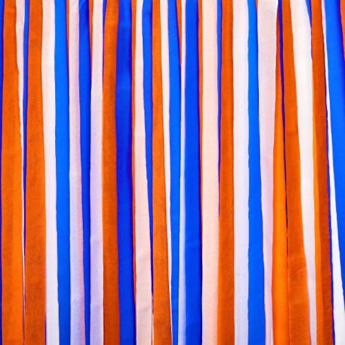 12 ролни морнарички сина портокалова бела крепска хартија стрими 1,8 инчи широки забави за забави украси за роденденски свадбени семејни фестивалски