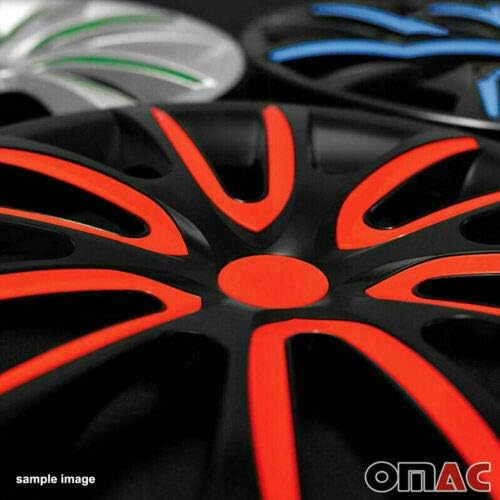 Hubcaps на ОМАК 16 инчи за „Форд бегство“ црни и црни 4 компјутери. Покривање на бандажи на тркалото - капачиња за центри - Замена на надворешната