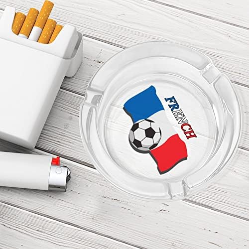 Француски фудбалски фудбалски стакло од пепелници за цигари ветроупорен ѓубре може да печати фенси фиоки за пепел за домашна канцеларија