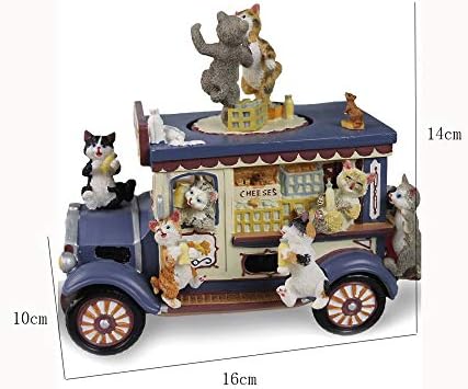 N/A цртан филм автомобил музичка кутија смола Мачка танцува ротира музичка кутија нова година роденденски подарок музички кутија