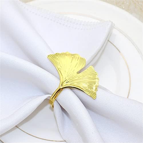 Dhtdvd 6pcs салфетки прстени златни држачи за салфетка за Божиќни вечери свадби свадби
