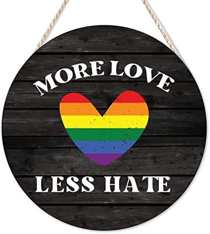 Arupkeer Добредојдовте знак ЛГБТ гордо дрво знаци класично повеќе loveубов помалку омраза виножито срце знак геј гордост домашна декорација