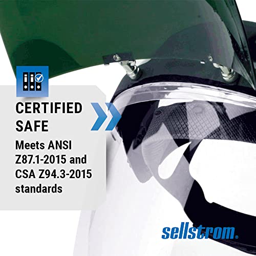 Sellstrom Shield Shield DP4 повеќенаменска безбедносна маска за мажи и жени, Shade 5 UV/IR, поликарбонат анти-магла прозорец,