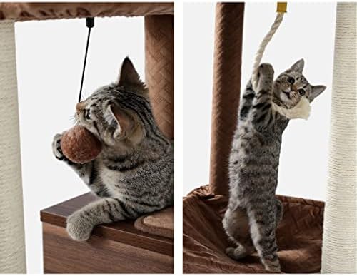 Дхдм Мачка Маче Гребење Пост Дрво Со Играчка Глувчето Највисоко Ниво Кревет За Релаксирачки Нула Сисал За Играње