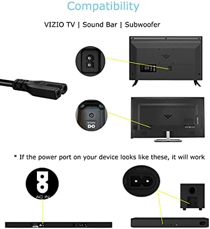 3ft Кабел За Напојување Компатибилен Со Системот За Звучна Лента Vizio, Серијата Vizio E-M LED Smart TV