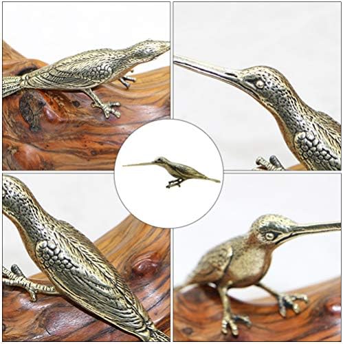 Veemoon Office Decor Decor Bird Decor Decor Brass Hummingbird Model, Симулација - Најавена птица со пек, шик колекционерски уметнички украс