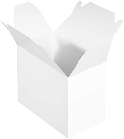 [50 Пакет] Кутии За Подароци Со Бело Лекување-9 х 5 х 6,75 инчи - Хартиени Фронтон Кутии, Хартиени Кутии за Ручек Со Рачка , Кутии За