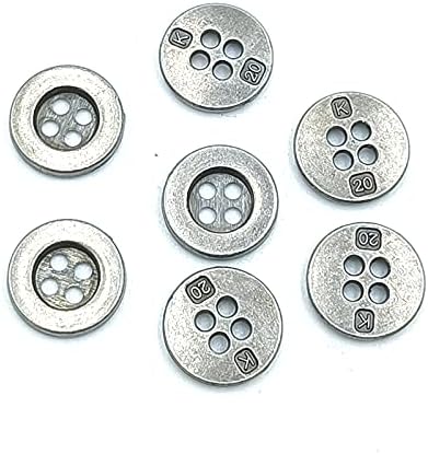 30 парчиња метални копчиња гроздобер стил на тркалезно копче 4 дупки, за костуми, прирачно копче за занаети за DIY, украси за шиење со книги