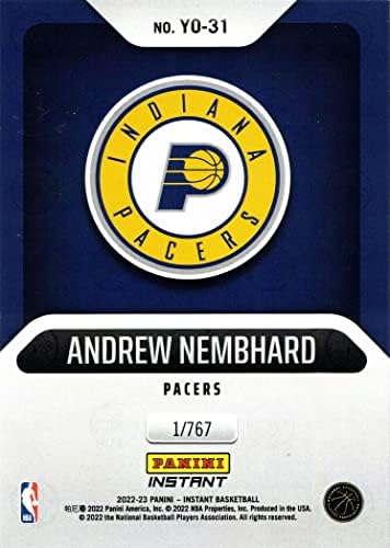 2022-23 Панини Инстант година Една кошарка #Јо-31 Ендру Нембхард дебитантски картички-само 767 направени!