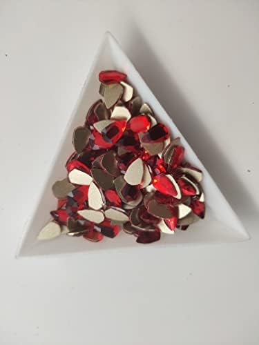 100 парчиња сијам црвени нокти rhinestones слободно да одговараат на рамен кристал неправилен дијамантски маникир за нокти за украси