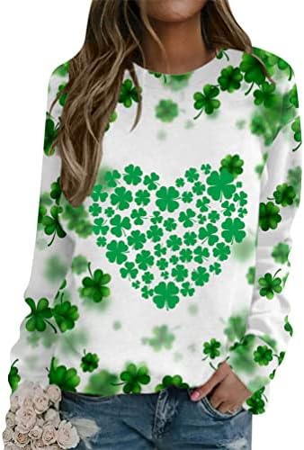 Омзин женски ирски екипа на вратот на вратот на вратот на Денот на пети, џемпер за џемпер за печатење на Денот на раблан