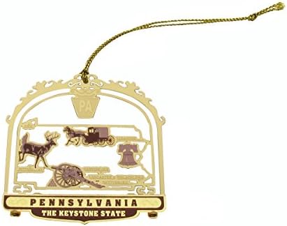 Богатство гуруа месинг Пенсилванија мапа 3Д украсен украс за елка