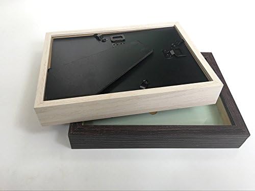 Кутија за приказ на рамката за сенка од 5x7 инчи, топло бело, 1/2 шуплива дебелина со стаклен преден за десктоп и wallид што