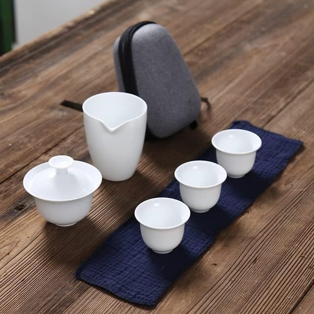 Хукаи керамички чајник -чајник Гаиван кинески патнички керамички чај чај за пуер кинески сад за чај преносен чај сет