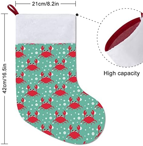Смешни ракови танцуваат Божиќ што виси чорапи за порибување за Божиќно дрво за одмор дома