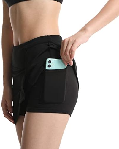 Тениски здолништа на WkLouyhe за жени голф атлетски здолништа мини тренингот што работи шорцеви со џебови