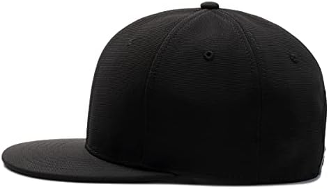 Quanhaigou Classic Snapback Hat Hip Hop Flat Bill visor Cap - Унисекс Капчиња за прилагодување на бејзбол за возрасни