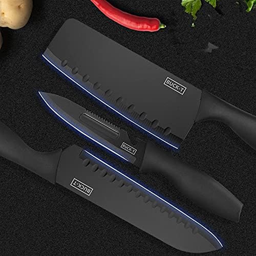 Гонд црн не'рѓосувачки челик кујнски нож овошје нож месо Клејвер готвач нож професионален нож за готвење