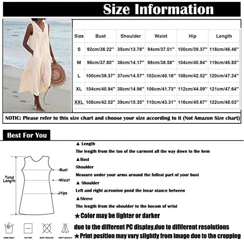 IaqnaOCC фустани за жени случајно лабава памучна постелнина копче надолу без ракави за вртење на вратот со џеб