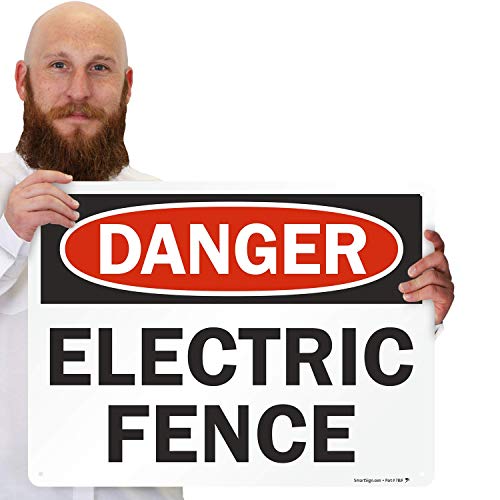 SmartSign „Опасност - електрична ограда“ знак | 18 x 24 алуминиум